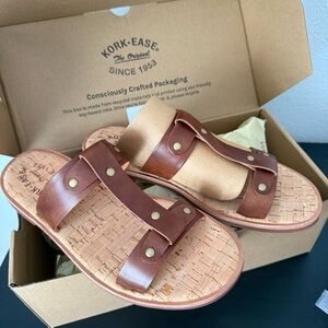 NEW KORK-EASE Women's Basel Leather Flat Sandals